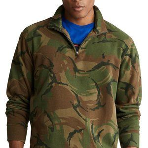 Mens Polo Ralph Lauren Estate Rib Camo Half Zip Pullover Sweater Large NWT